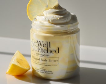 LEMON MERINGUE Whipped Shea and Mango Body Butter Non-greasy Moisturizer Whipped Body Butter Free shipping