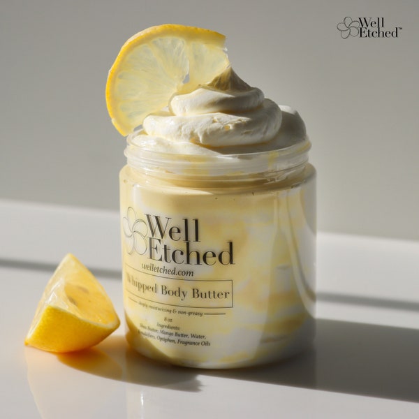 LEMON MERINGUE Whipped Shea and Mango Body Butter Non-greasy Moisturizer Whipped Body Butter Free shipping