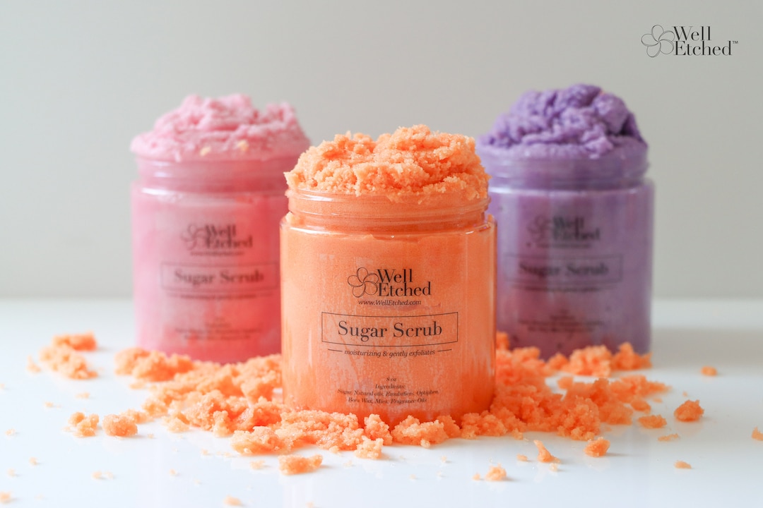 45 Yummy Scents Emulsified Sugar Body Scrub Natural Exfoliating 8 and 16 ounce FREE SHIPPING Gift for Him/Her