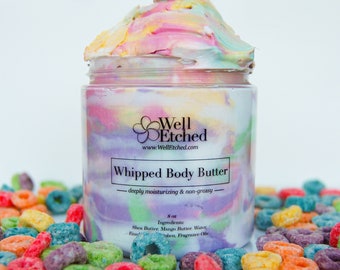 Fruity Loops Creamy Whipped Body Butter Shea and Mango Butter Non-greasy Moisturizer 2oz 8oz 16oz