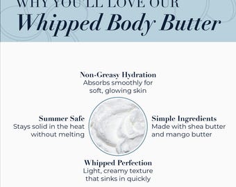 Fresh Cut Peaches Whipped Body Butter Shea and Mango Body Butter Non-greasy Natural Moisturizer