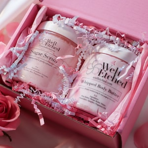 Mother&#39;s Day Body Butter and Sugar Scrub Gift Box Combo Non-greasy Whipped Shea and Mango Body Butter Sugar Scrub Mother&#39;s Day Gift