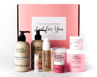 Special Deal 7 Piece Selfcare Gift Box Body Butter Lotion Hand Soap Body Oil Lip Balm Sugar Scrub Men & Women Wrapped Gift Mothers Day