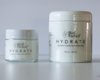 NEW HYDRATE Face Cream with Carrot,  Rosehip, Squalane, Jojoba, Vitamin E Lightweight non-greasy Daily Facial  Moisturizer Natural Skincare