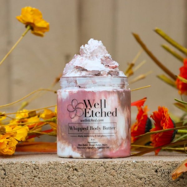 Buy 3 Get 1 FREE 8oz Body Butter Fall Autumn Scents choose scent Whipped Shea and Mango Body Butter Non-greasy Natural Moisturizer FREE SHIP