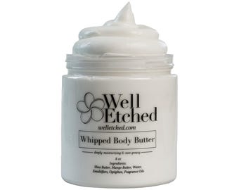 UNSCENTED Body Butter Whipped Shea and Mango Non-greasy Moisturizer Fragrance Free Sugar Scrub Combo