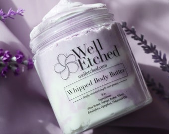 Peaceful Lavender Whipped Body Butter Whipped Shea and Mango Body Butter Non-greasy Moisturizer