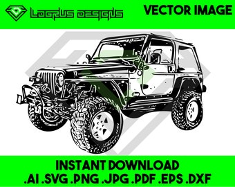 Jeep Scrambler Vector Image Etsy
