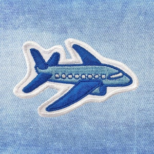 Blue Airplane, Jet Plane Spotter, Travellers Embroidered Kids Patch for bags, jackets, hats and jeans