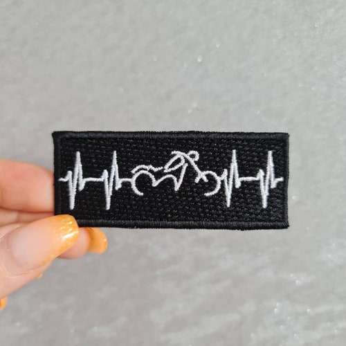 Motorcycle Lifeline Iron on or sew on Embroidered Patch, Leather Vests, Jackets and Travel Bags