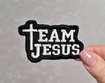 Team Jesus, Religious, Child of God, Embroidered Iron on or Sew on Patch for scripture bags, hats, jackets