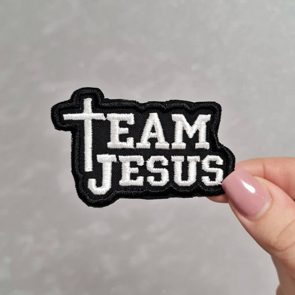 Team Jesus, Religious, Child of God, Embroidered Iron on or Sew on Patch for scripture bags, hats, jackets
