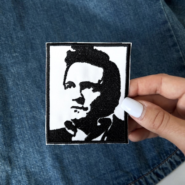 Johnny Cash, Country Music, 50s, 60s, Iron or Sew on Embroidered Patch for Bags, Jeans, Jackets, Hats, Man in Black/Ring of Fire