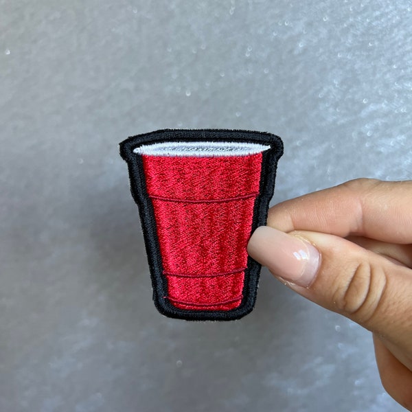 Red Solo Cup, Country & Western Dixie Cup, American Redneck, Embroidered Iron or Sew on Patch for Bags, Jackets, Jeans, Hats and more!