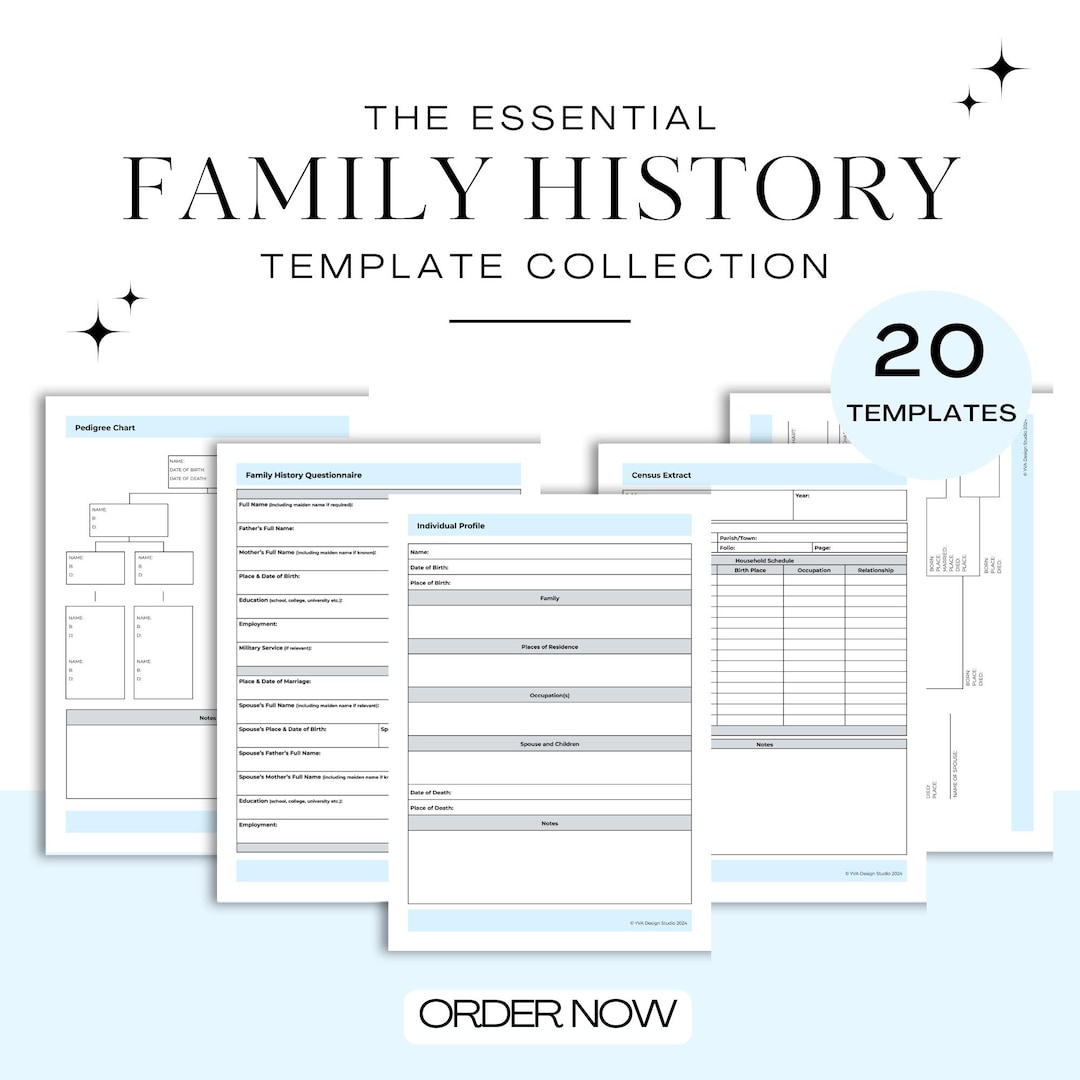 Family History Research Templates (digital Download) - Etsy
