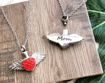 Personalized Heart Urn Necklace, Ashes Memorial Jewelry