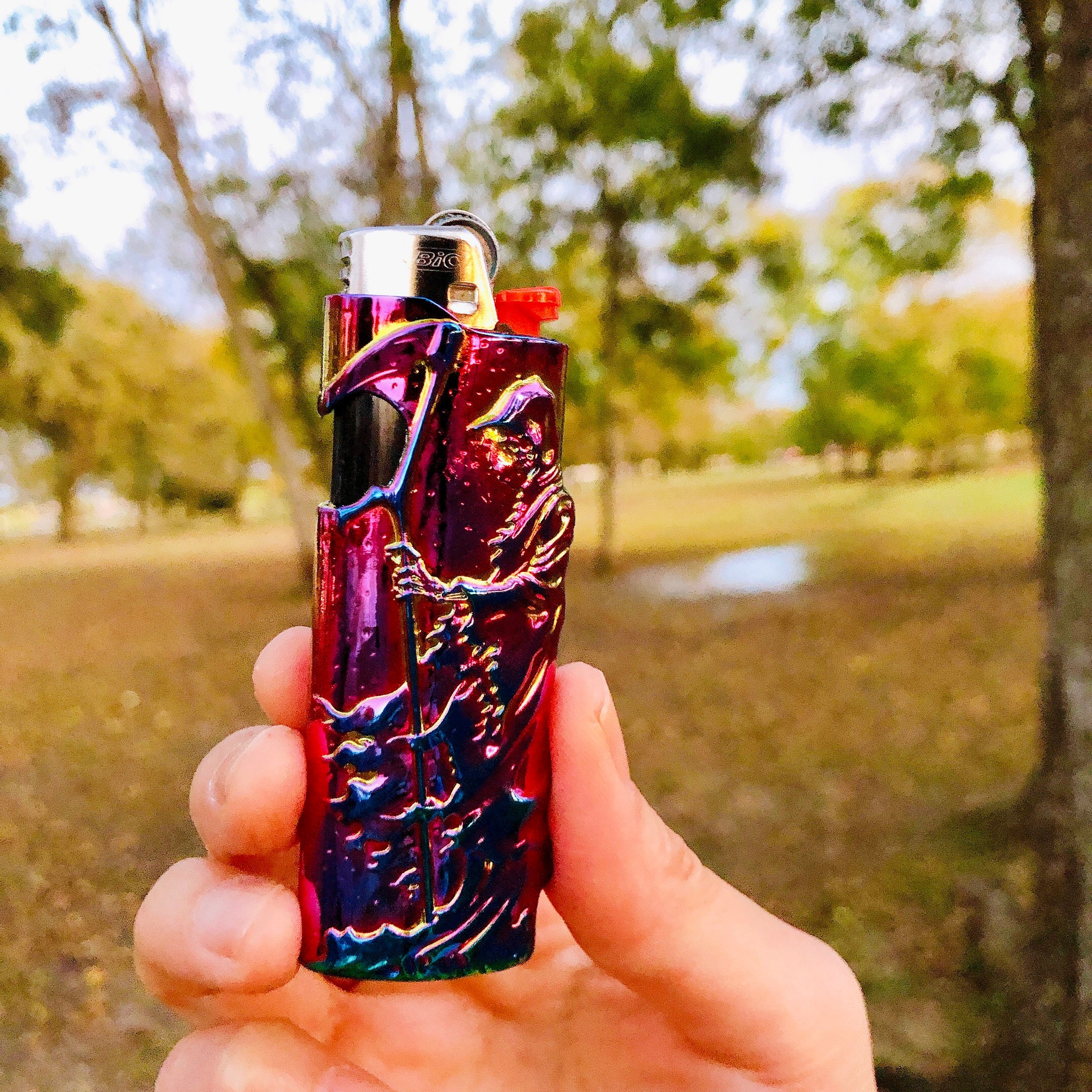 Shiny Reaper Death Lighter CaseMetal Lighter Case Cover Fits Etsy