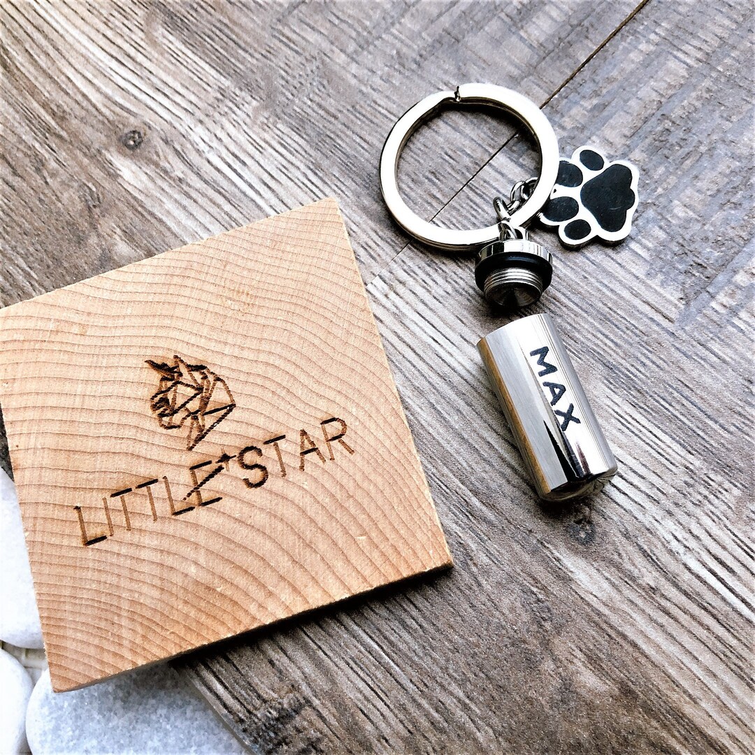 Personalized Gift Custom Dog Cat Paw Urn Necklace Ashes Cremation Key ...