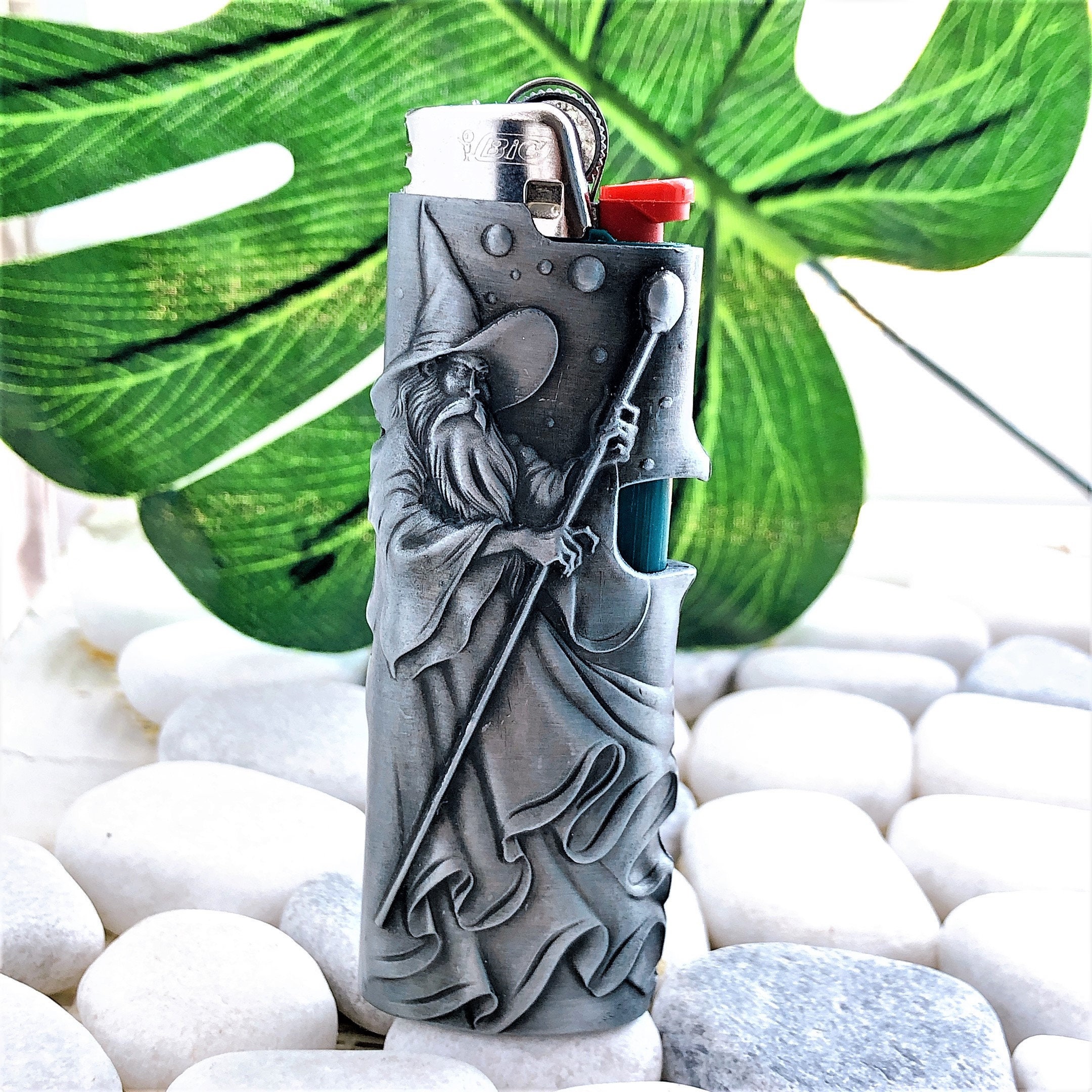 Silver Wizard Lighter CaseMetal Lighter Case Cover Fits BIC Etsy