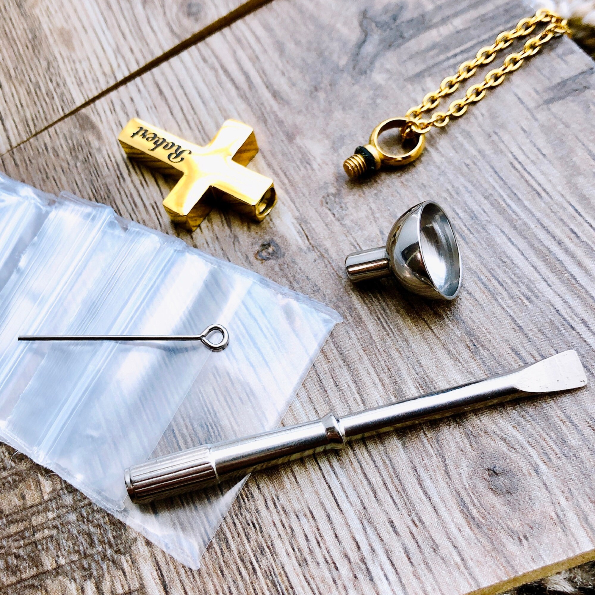 Jinlou Small Stainless Steel Funnel Kit For Filling Cremation Jewelry & Urns