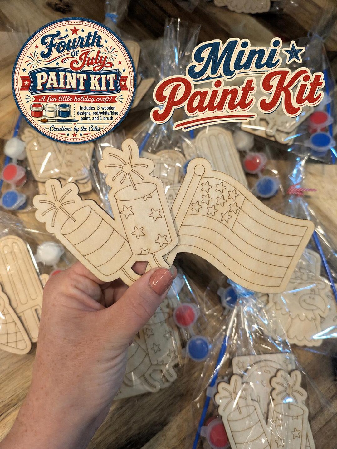 Fourth of July Paint Kit - Wooden Activity Gift - Etsy