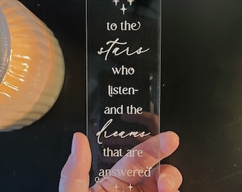 ACOTAR Bookmark - Velaris, City of Starlight - Clear Acrylic Engraved Gift - Bookish
