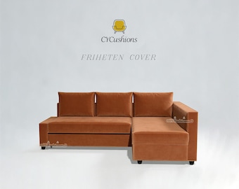 FRIHETEN-bankhoes: 2-zitsbed + hoes chaise longue, aangepaste kleur, machinewasbaar, huisdiervriendelijk, bankhoes