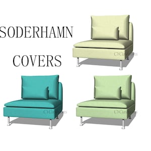 SODERHAMN「1人掛けセクション」交換用カバー、Soderhamnソファカバー、ソファカバー、Soderhamnソファ用スリップカバー、Soderhamn用ソファカバー
