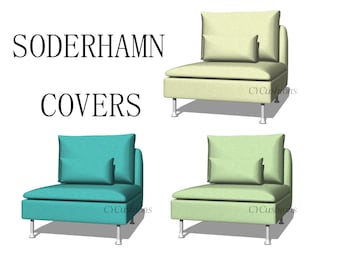 SÖDERHAMN(コーナー)用交換可能ソファカバー、Soderhamnスリップカバー