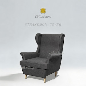 STRANDMON  Chair Cover: Footstool,1 Seat Replacement Slipcover,Custom Color,Pet-friendly,Machine washable