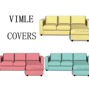 VIMLE &quot;2 Seats+Chaise,2 Seats Bed+Chaise&quot; Replacement sofa Covers,vimle Sofa Cover,cover for vimle sofa,sofa covers,Slipcover for vimle sofa