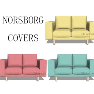 Capa para sofá NORSBORG de 2 lugares: capa de reposição, cor personalizada, lavável à máquina, aceita animais de estimação, capa para sofá