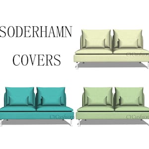 SODERHAMN &quot;3 Seats section&quot; Replacement Covers,Soderhamn Sofa Cover,sofa covers,Slipcovers for Soderhamn sofa,sofa covers for Soderhamn