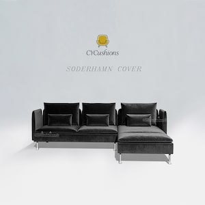 SODERHAMN "3 Seats+Chaise+2 Armrest" Sofa Cover: Replacement  Slipcover,Custom Color,Machine washable