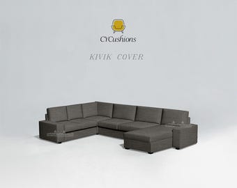 KIVIK Sectional Sofa Cover: 2 Seat+Corner+3 Seats+Chaise Replacement ,Custom Color,Pet-friendly