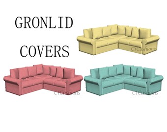 GRONLID Sectional&quot;2 Seats+Corner+2 Seats&quot; Replacement Sofa Covers,Gronlid Sofa Covers,Slipcovers for Gronlid sofa,sofa covers for Gronlid