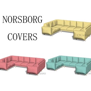 NORSBORG Sectional"2 Seats+Corner+3 Seats+Corner+2 Seats" Replacement Sofa Covers,Norsborg Sofa Cover,sofa cover,Slipcover for Norsborg sofa
