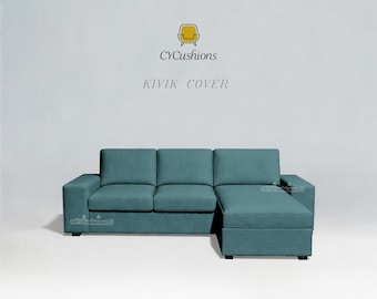 KIVIK Sofa Cover: 2 Seats+Chaise Replacement Slipcover,Custom Color,Machine washable,Pet-friendly,Couch cover