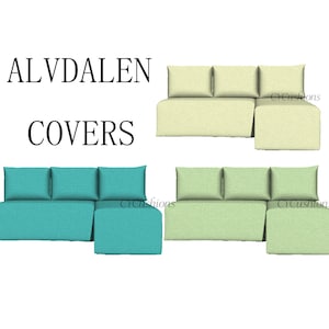 ALVDALEN Replacement &quot;2 Seats Bed+chaise&quot; Sofa Covers,Alvdalen Sofa Cover,cover for Alvdalen sofa,Slipcover for Alvdalen sofa,sofa cover