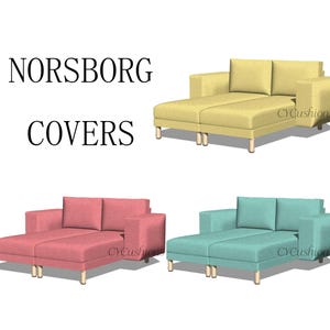 Capa de sofá NORSBORG &#39;2 Chaise&#39;: capa de reposição, cor personalizada, lavável à máquina, aceita animais de estimação, capa de sofá