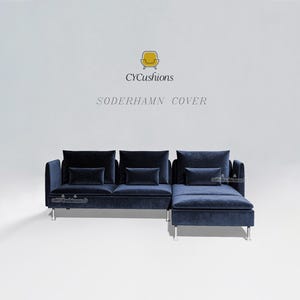 SODERHAMNモデル交換用カバー、ソファカバー、カスタムカラー、洗濯機洗い可能、ペット可、ソファカバー
