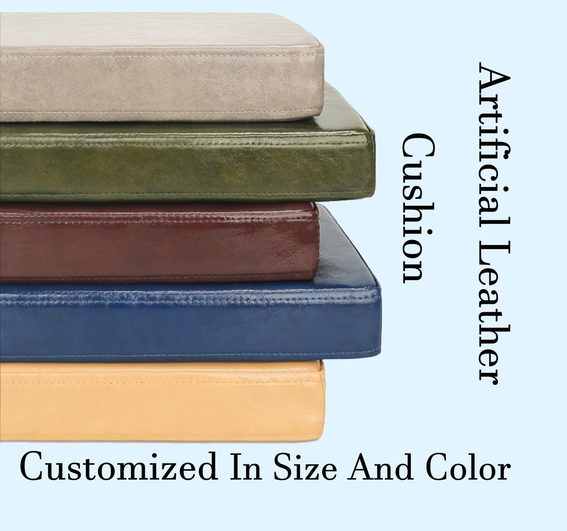 Custom Size Seat Cushionartificial Leather Cushioncushion Etsy