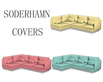 SÖDERHAMN(コーナー)用交換可能ソファカバー、Soderhamnスリップカバー