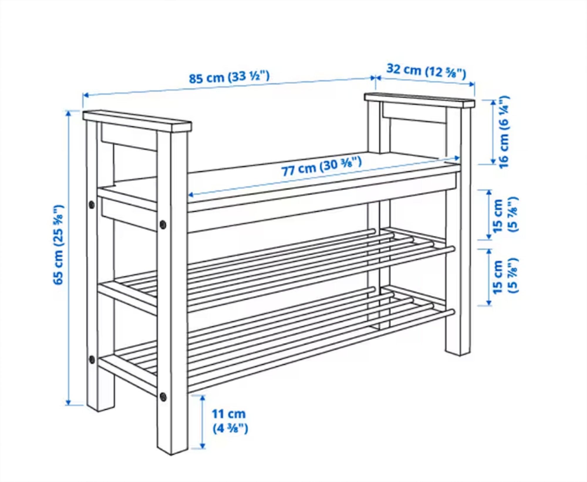 IKEA HEMNES Bench With Shoe Storage Cushionikea Bench Etsy