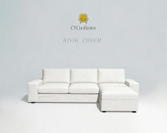 KIVIK Sofa Cover: 3 Seats+Chaise Replacement Slipcover,Custom Color,Machine washable,Pet-friendly,Couch cover