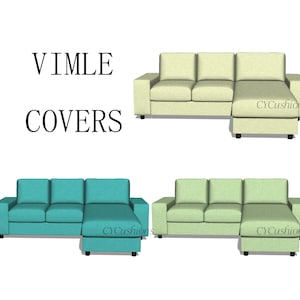 VIMLE  &quot;2 Seats+Chaise,2 Seats Bed+Chaise&quot; Replacement sofa Covers,vimle Sofa Cover,covers for vimle sofa,sofa covers,Slipcovers for vimle