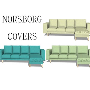Capa de sofá NORSBORG: capa de reposição para 3 assentos + chaise, cor personalizada, lavável à máquina, aceita animais de estimação