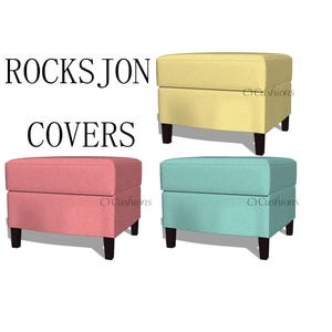 ROCKSJON Footstool Cover: Replacement Slipcover,Custom Color,Machine washable,Pet-friendly,Couch cover