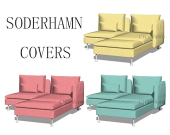 SÖDERHAMN用交換可能ソファカバー（3人掛け、肘掛けなし）、ソファ