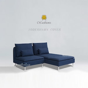 SODERHAMN Sectional Cover: 1 Seat + Chaise Replacement Slipcover,Custom Color,Machine washable,Pet-friendly,Couch cover